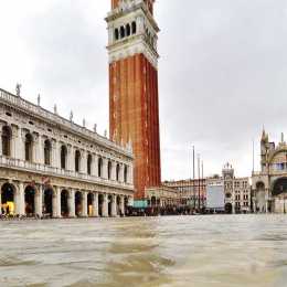St. Mark’s Square and the Basilica flooded